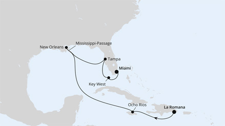 New Orleans und Florida ab Dom.Rep.