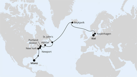 Von Miami über Island nach Kiel