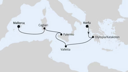 Mittelmeerinseln von Korfu nach Mallorca