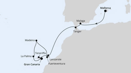 Mittelmeer & Atlantikküste mit Kanaren ab Mallorca