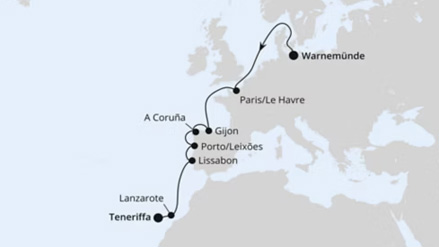Von Warnemünde über Portugal nach Teneriffa
