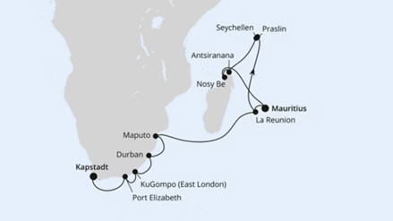 Mauritius, Seychellen, Madagaskar & Südafrika