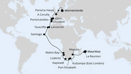 Weltenbummler Afrika mit Mauritius ab Warnemünde 1
