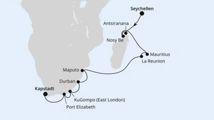 Seychellen, Mauritius & Südafrika