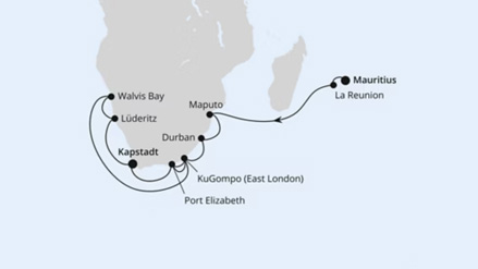 Mauritius, La Reunion, Südafrika & Namibia
