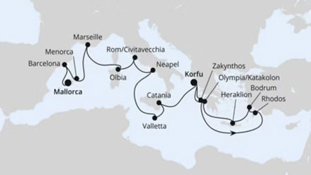Große Mittelmeer-Reise  ab Korfu