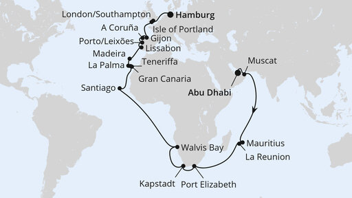 Weltenbummler Südafrika & Mauritius ab Abu Dhabi