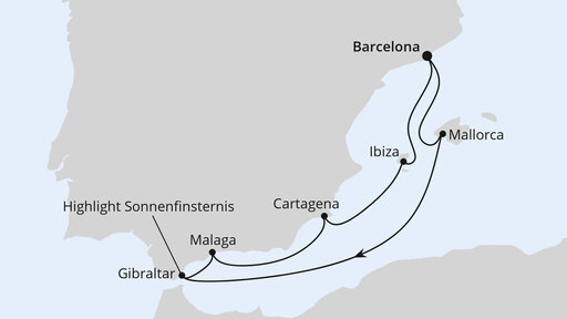 Sonnenfinsternis im Mittelmeer ab Barcelona