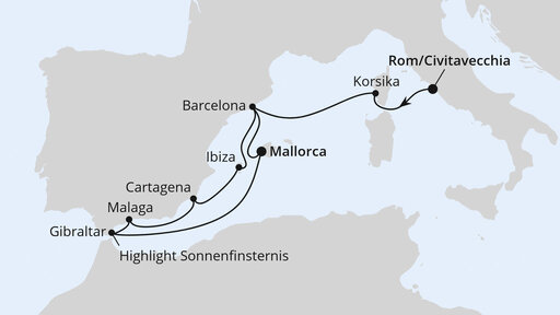 Sonnenfinsternis im Mittelmeer ab Civitavecchia