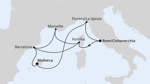 Spanien, Frankreich & Italien ab Civitavecchia