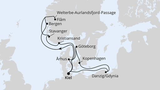 Ostsee und Norwegens Welterbe ab Kiel 1