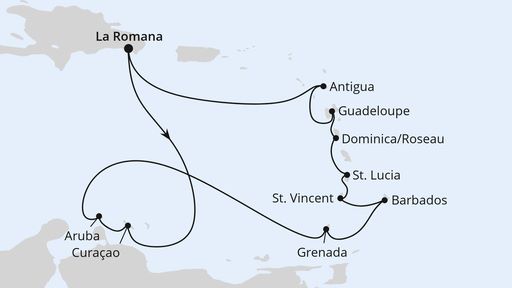 Karibische Inseln ab Dom. Republik