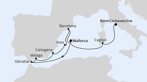 Spanien, Italien und Gibraltar ab Mallorca