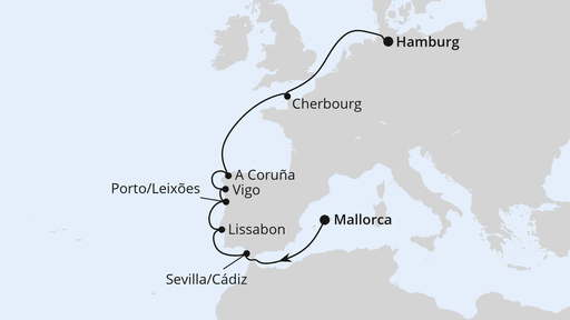 Von Mallorca über Portugal nach Hamburg