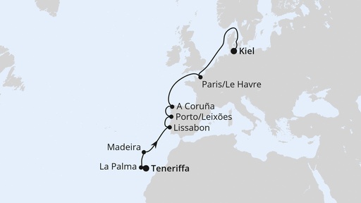 Europas Atlantikküste ab Teneriffa