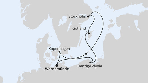 Schweden, Polen und Dänemark ab Rostock